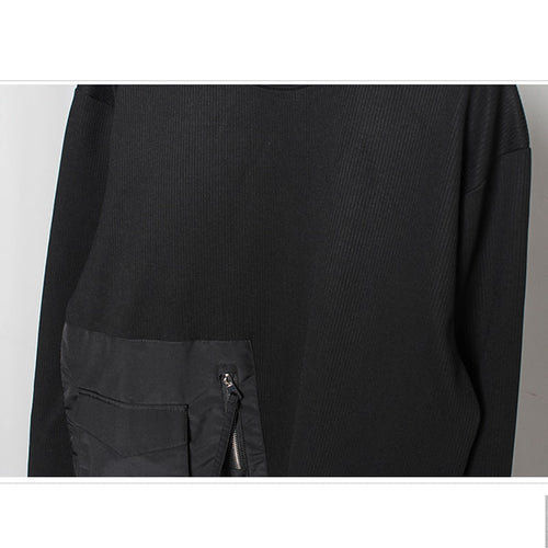 Load image into Gallery viewer, Men Sweatshirt Hip Hop Streetwear Black Striped Fashion Harajuku Pocket O-Neck Pullover Patchwork Punk Tops Sweat Shirt
