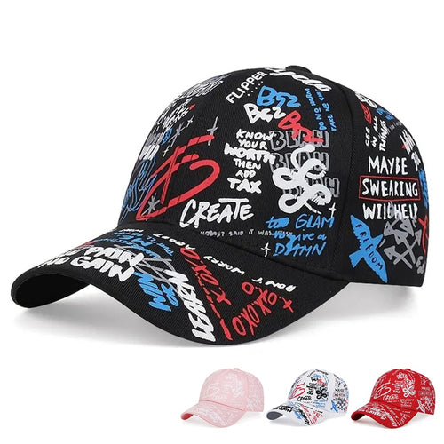 Load image into Gallery viewer, fashion Letter Baseball Cap Graffiti Sun Hip Hop Cap Visor Spring Hat Men Adjustable Snapback Cotton Cap For Women Men Hats
