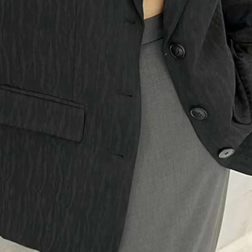 Load image into Gallery viewer, Temperament Solid Blazers For Women Tailored Collar Long Sleeve Patchwork Pockets Loose Blazer Female Fashion
