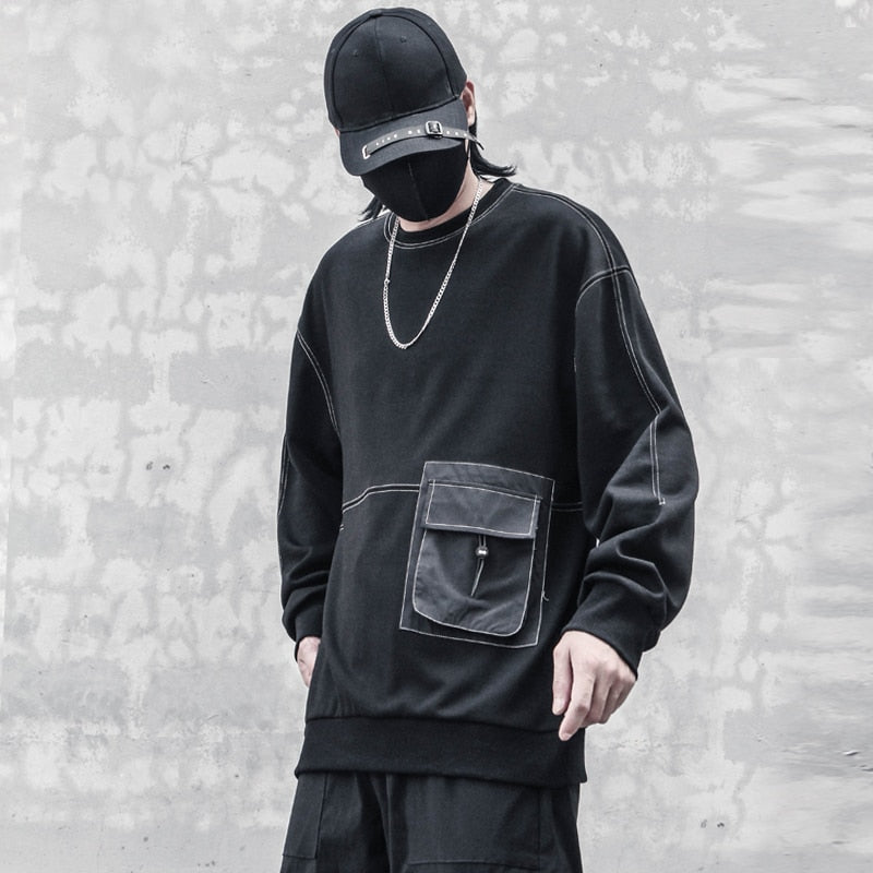 Men Sweatshirt Hip Hop Streetwear Vintage O-Neck Pullover Fashion Harajuku Sweat Shirt Tops Men Clothing