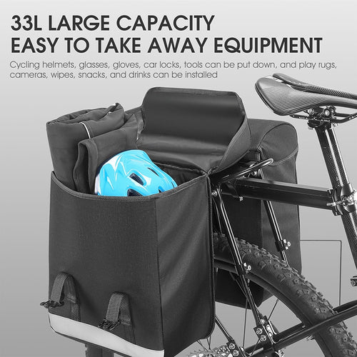 Load image into Gallery viewer, 33L Large Capacity Cycling Pannier Double Side Bike Trunk Bag MTB Road Bicycle Travel Luggage Carrier Pack Bag
