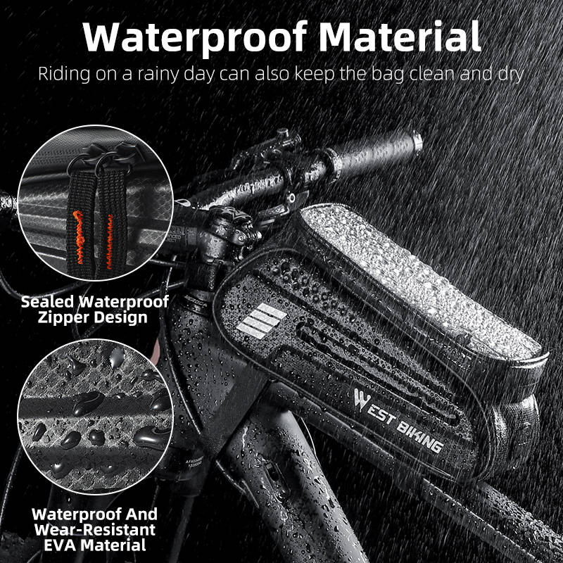 Waterproof Bicycle Bag Frame Front Tube Bag Touchscreen Cell Phone Holder Case Cycling Bag MTB Road Bike Accessories