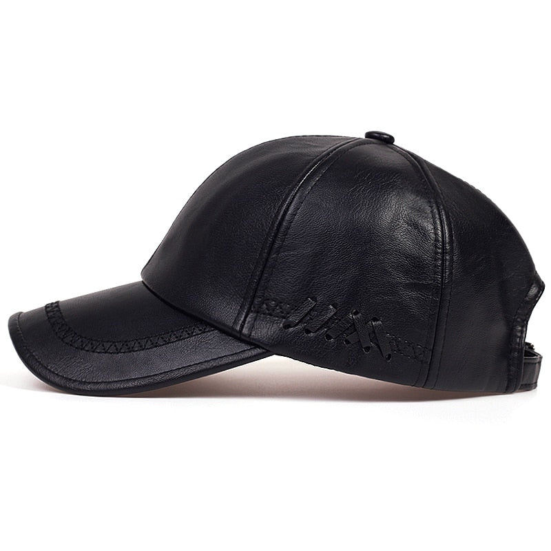 Fashion Solid Winter Leather Baseball Cap Men Snapback Autumn Warm Black Caps Women Bone Masculino Mens hats and Hats gorras