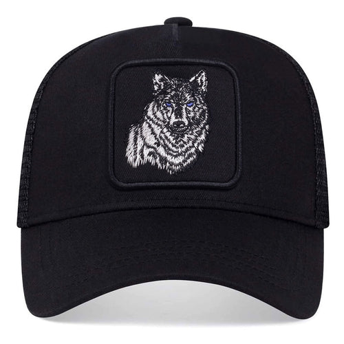 Load image into Gallery viewer, Wolf embroidered baseball cap truck driver hat
