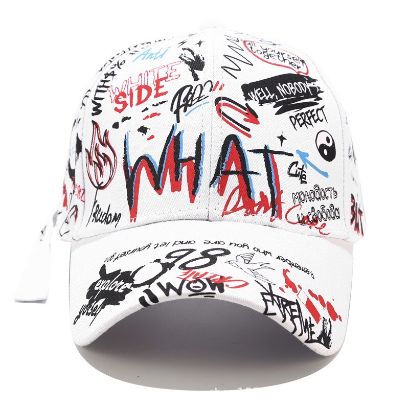 Graffiti Baseball Cap Fashion Personality Curved Summer Trendy Style Men and Women Personality Wild Cap Sun Hat