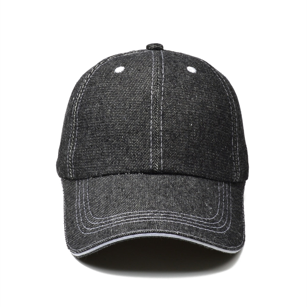 Solid Denim Baseball Cap For Men Women Casual Long Brim Sun Trucker Hat Snapback Summer Breathable Dad Caps Bone