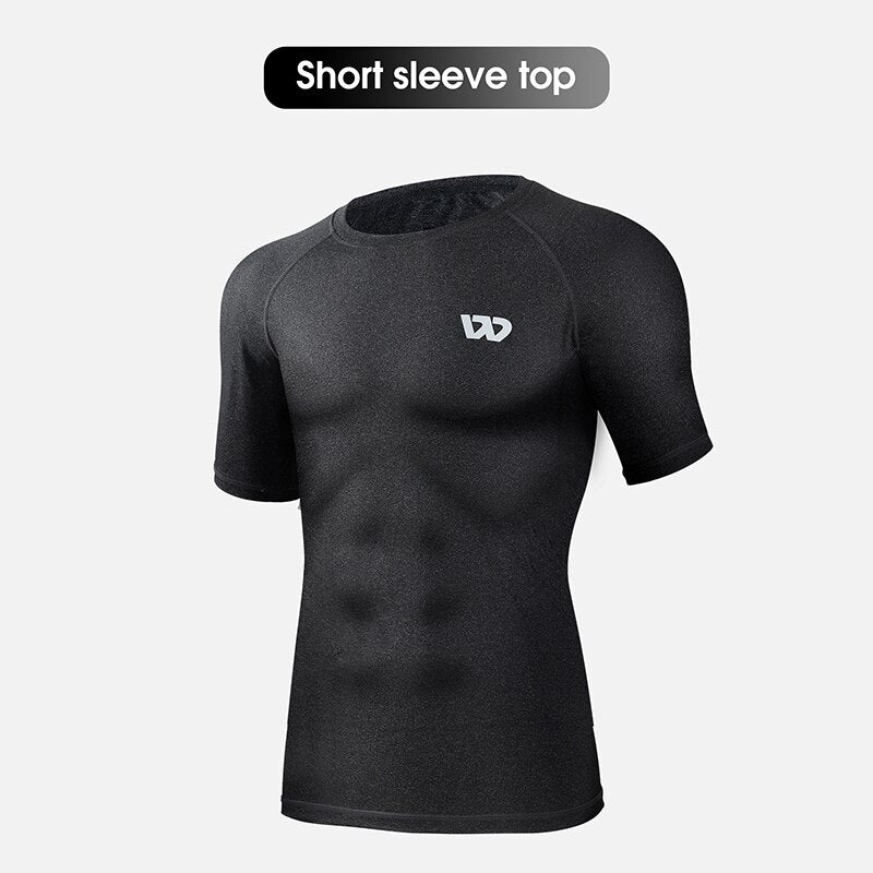 Men's Workout Tracksuit Short Sleeve Bodybuilding Muscle T-Shirts and Shorts Set for Running Jogging Athletic Sports
