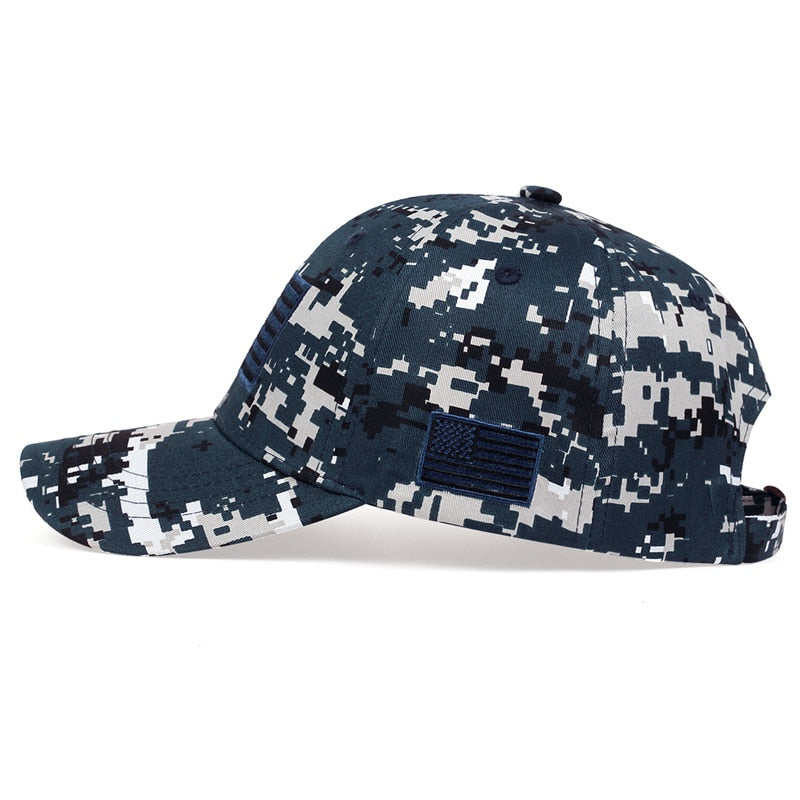 Men USA Flag Camouflage Baseball Cap Army Embroidery Cotton Tactical Snapback Dad Hat Men Summer Sports Trucker Caps gorras