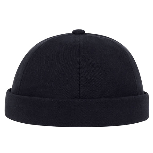 Load image into Gallery viewer, Men Women Skullcap Sailor Cap X Rivet Embroidery Warm Rolled Cuff Bucket Cap Brimless Hat Solid Color Adjustable Cotton Hats
