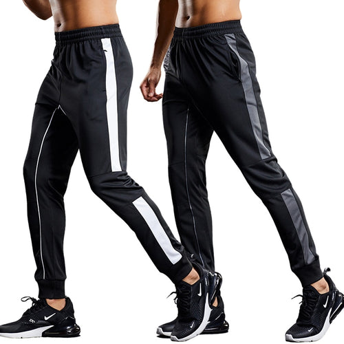 Load image into Gallery viewer, Men Running Sport Pants with Zipper Pockets Football Training Joggings Sweatpants Basketball Soccer Trousers Plus Size for Male
