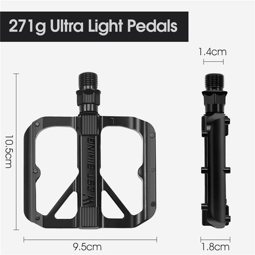 Load image into Gallery viewer, Ultralight Bicycle Pedals Aluminum Alloy MTB BMX Road Bike Pedal DU Bearing Anti-slip Flat Pedal Cycling Accessories
