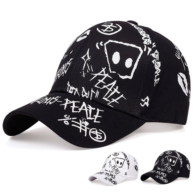 Letters graffiti printed baseball cap fashion unisex cotton dad hat summer outdoor sunscreen sunscreen hat sports wild caps