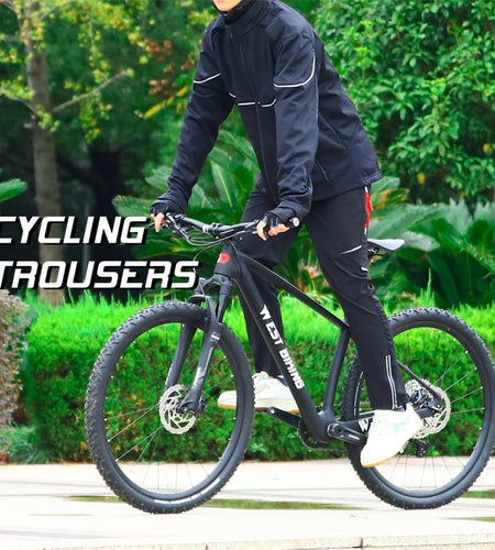 Spring Summer Men Cycling Pants Sports MTB Cargo Pants Quick Dry Reflective Trekking Pants Waterproof Trousers