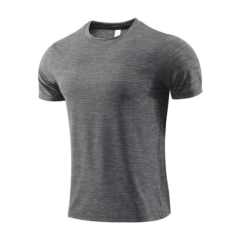 Dry Fit Men Running T-shirt Gym Sport Male Jogging Sweatshirt Homme Athletic Shirt Workout Fitness Clothing Short Sleeve Tops