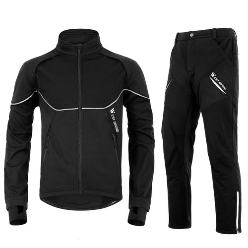 Load image into Gallery viewer, Winter Thermal Cycling Set Bicycle Jacket  Clothes Pants Outdoor Sport Suit Windproof MTB Road Bike Men Sportswear
