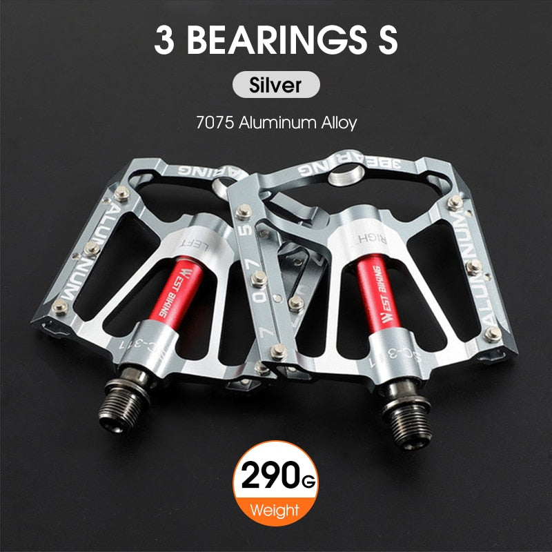 Bicycle Pedals 3 Bearings MTB Anti-slip Ultralight Aluminum Mountain Road Bike Platform Pedals Cycling Accessories