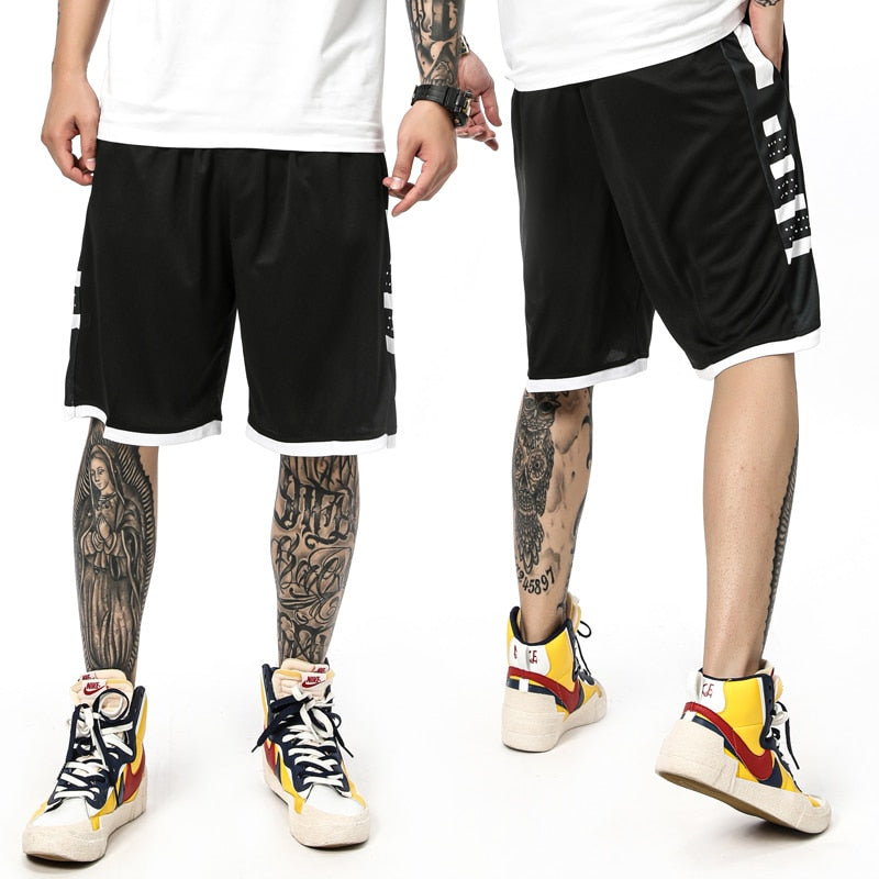 Men Basketball Shorts Loose Beach Sweatpant Tennis Soccer Sports Scanties Pant Male Jogging Running Shortpant Elastic Waistband