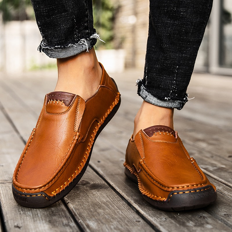 Men's Casual Shoes Fashion Comfortable Men's Shoes High Quality Genuine Leather Men Driving Shoes Handmade Flat Shoes