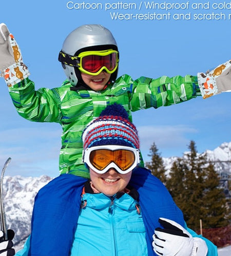 Winter Warm kids Ski Gloves Snowmobile Mittens Waterproof Skiing Snowboard Gloves Children Girl Boy Riding Gloves