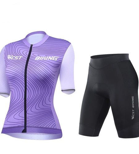 Women's Cycling Jersey Set Summer Anti-UV Mountain Bicycle Clothing Quick-Dry Female Bike Clothes Girl Wear Set