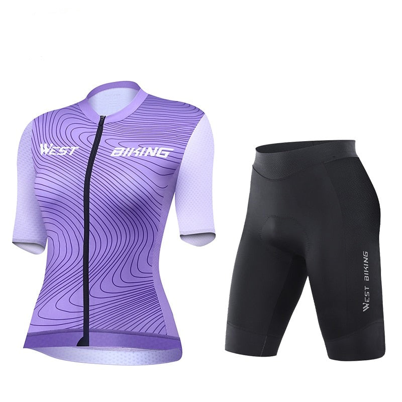 Women's Cycling Jersey Set Summer Anti-UV Mountain Bicycle Clothing Quick-Dry Female Bike Clothes Girl Wear Set