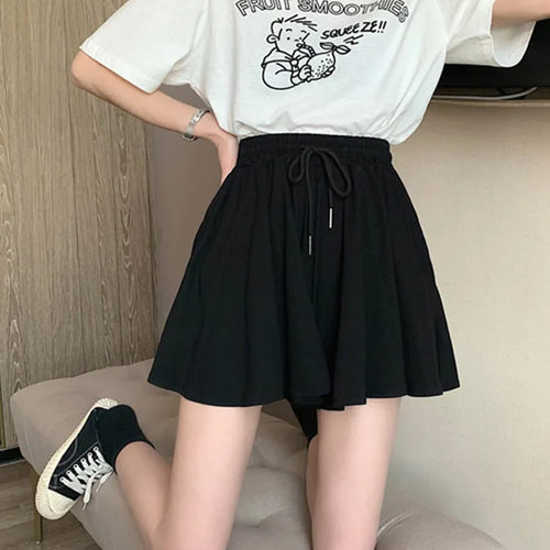 Load image into Gallery viewer, Shorts Women Summer High Waist Black Leisure Loose Sweat Fashion   Female Drawstring Korean Style Streetwear
