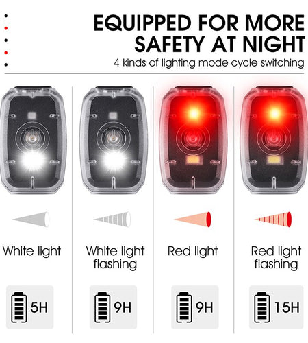 Waterproof Bicycle Rear Light USB Rechargeable Bike LED Taillight Safety Warning Helmet Bag Lamp Cycling Accessories