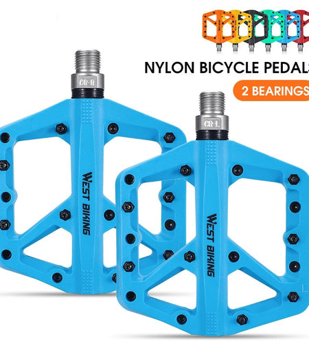 2 Sealed Bearings Bicycle Pedals Nylon Road Bmx Mtb Pedals Ultralight Non-Slip Waterproof Bike Pedals Accessories