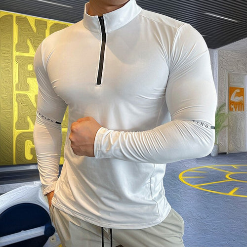 Load image into Gallery viewer, Mens Compression T-shirt Gym Fitness Sweatshirt Running Exercise Sports Tops Turtleneck Knitwear Long Sleeves Clothing Plus Size
