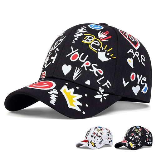 Load image into Gallery viewer, Letter printing graffiti hip hop baseball cap fashion outdoor couple universal wild sun hat sports casual caps dad hats
