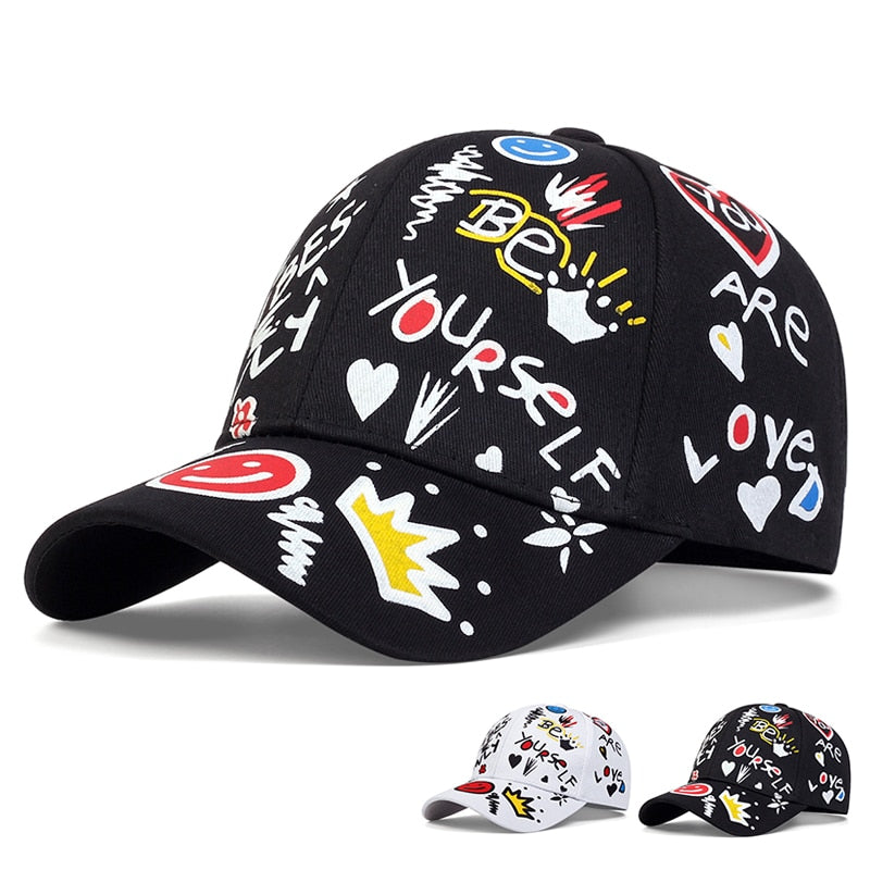 Letter printing graffiti hip hop baseball cap fashion outdoor couple universal wild sun hat sports casual caps dad hats