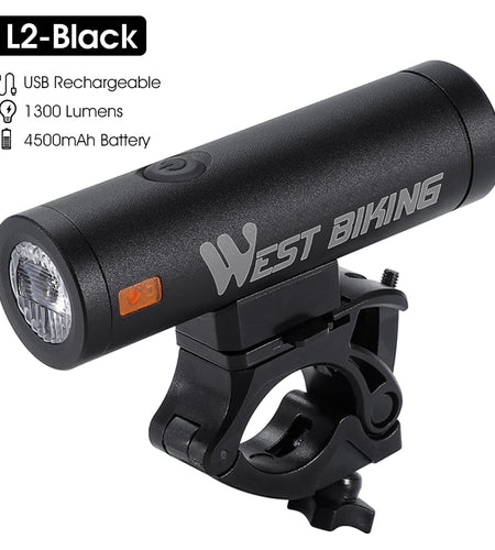 4500mAh Bike Light 1300LM Front Lights USB Rechargeable LED Bicycle Flashlight Waterproof Headlight Bike Accessories