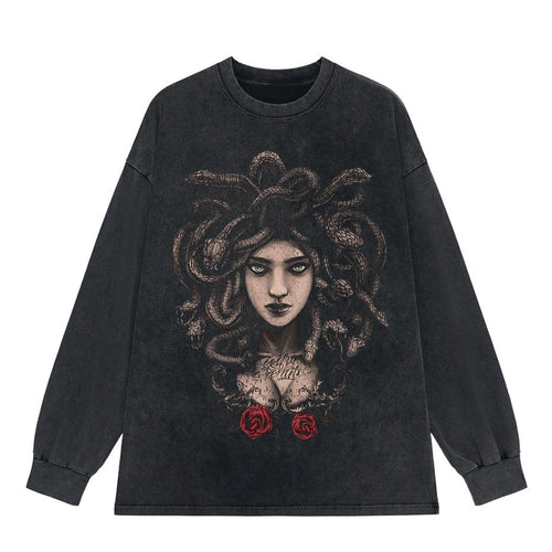 Load image into Gallery viewer, Vintage Washed Tshirts Anime T Shirt Harajuku Oversize Tee Cotton fashion Streetwear unisex top Medusa
