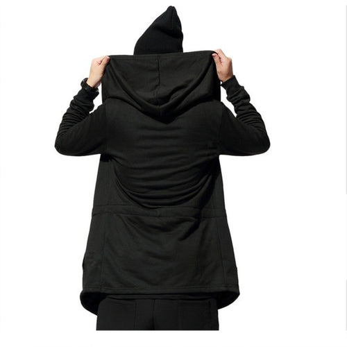 Load image into Gallery viewer, Black Hooded Wizard Coat Jacket Windbreaker Men Function Hoody Jacket Trench Punk Hip Hop Streetwear Techwear
