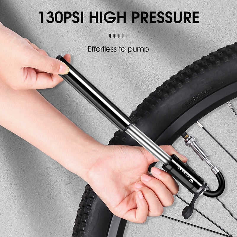 Portable Bicycle Pump High Pressure With Hose MTB Mountain Road Bike Schrader Presta Valve Alloy Cycling Inflator