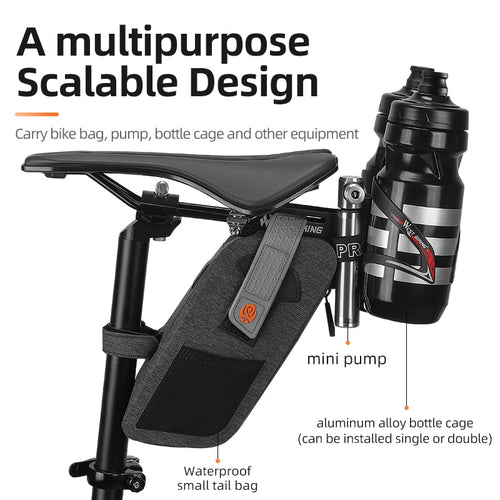Load image into Gallery viewer, Bicycle Saddle Bottle Cage Extension Holder Aluminum Alloy Adapter Universal Strap Fix Anything On MTB Road Bike
