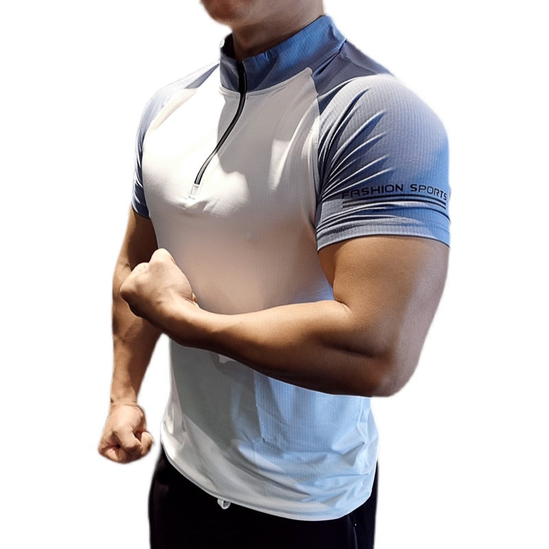 Men Sports T-shirts Running Quick Dry Gym Short Sleeve Summer Casual Outdoor Shirt Thin Fitness Tshirts