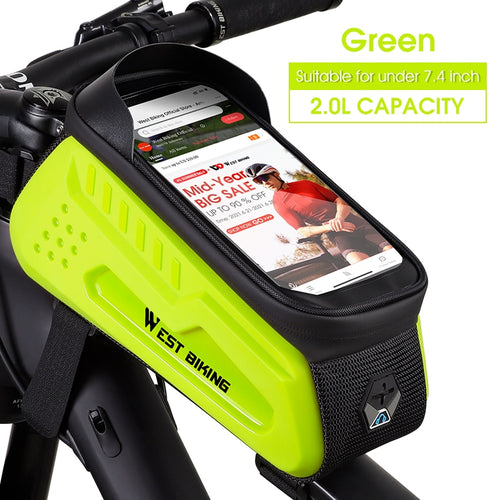 Load image into Gallery viewer, Bicycle Bag Frame Front Top Tube Cycling Bag Waterproof 6-7.4&quot; Phone Case Touchscreen Bag MTB Road Bike Accessories
