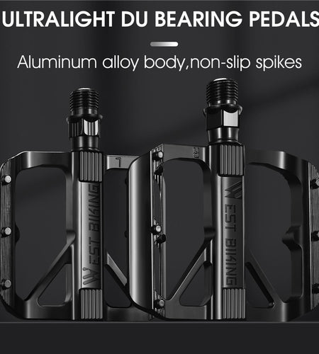 Ultralight Bicycle Pedals Aluminum Alloy MTB BMX Road Bike Pedal DU Bearing Anti-slip Flat Pedal Cycling Accessories