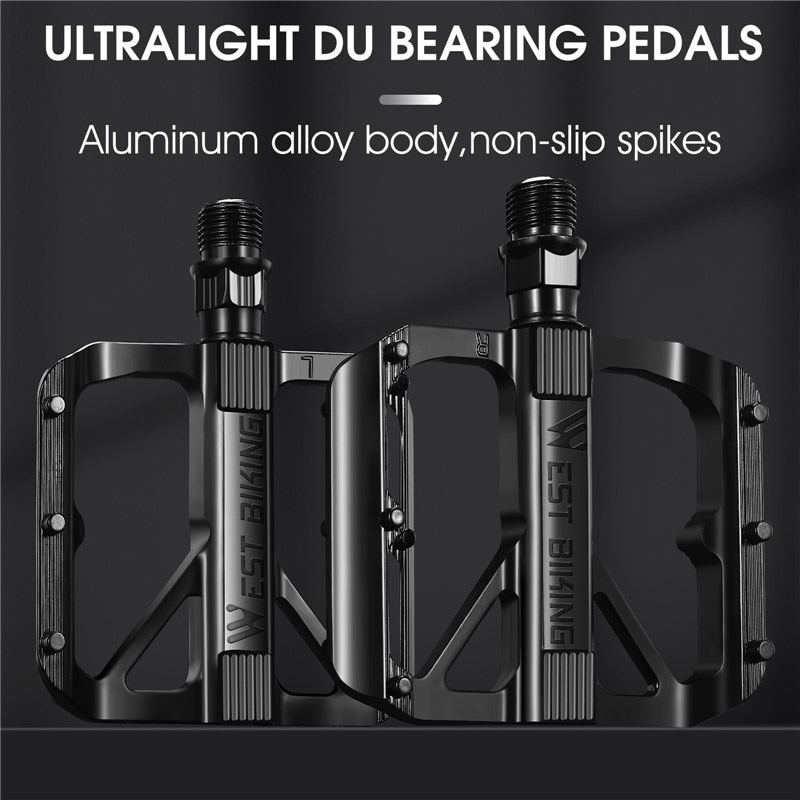 Ultralight Bicycle Pedals Aluminum Alloy MTB BMX Road Bike Pedal DU Bearing Anti-slip Flat Pedal Cycling Accessories