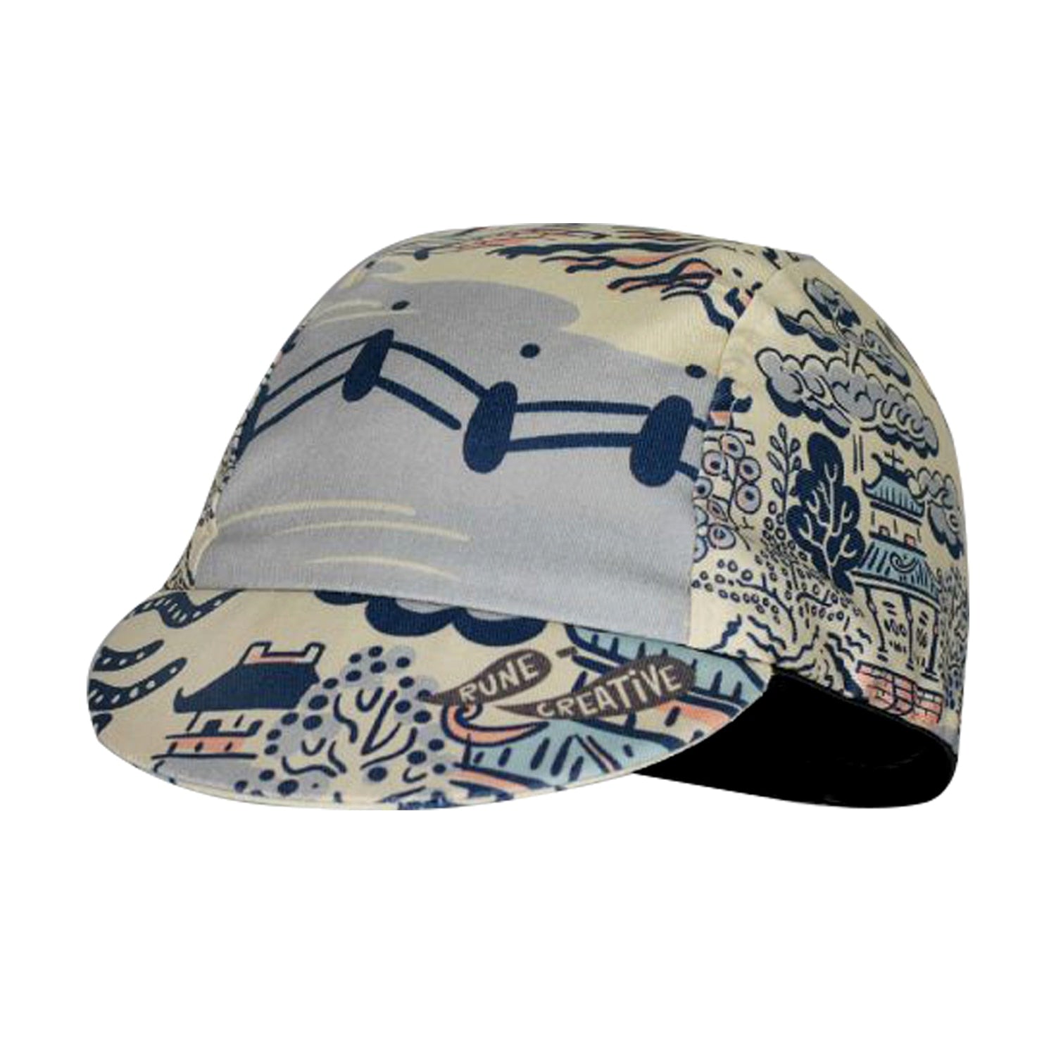 Classic Retro Chinese Style Ink Painting Polyester Cycling Caps Road Bike Sports Summer Hat Quick Dry Moisture Wicking