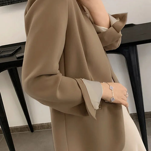 Load image into Gallery viewer, Minimalist Blazers For Women Notched Collar Long Sleeve Slim Patchwork Hidden Breasted Slim Blazer Female Fashion
