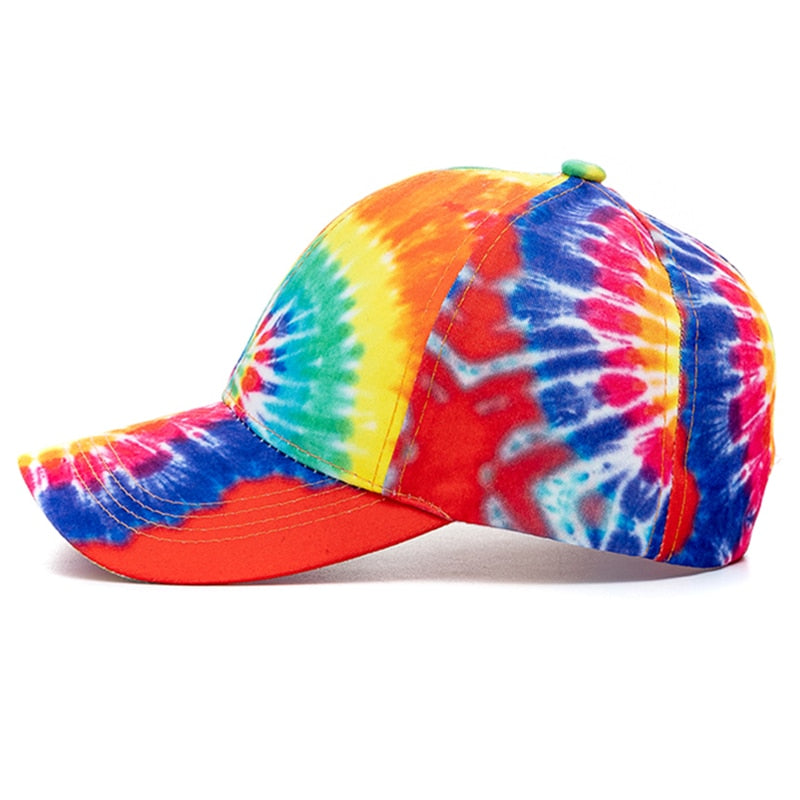 Outdoor Casual Tie Dye Caps For Women Rainbow Colorful Baseball Cap Female Fashion Streetwear Summer Hat