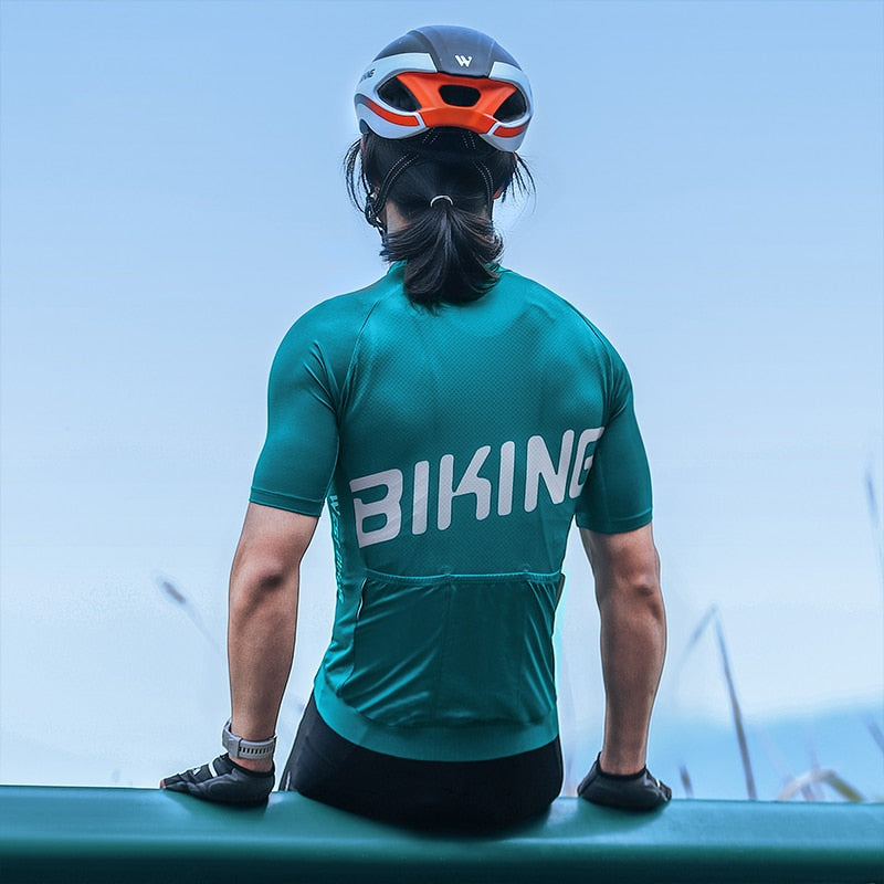 Summer Unisex Cycling Jersey Men's Sports MTB T-shirt Back Pocket Short Sleeve Road Bike Racing Couple's Clothing