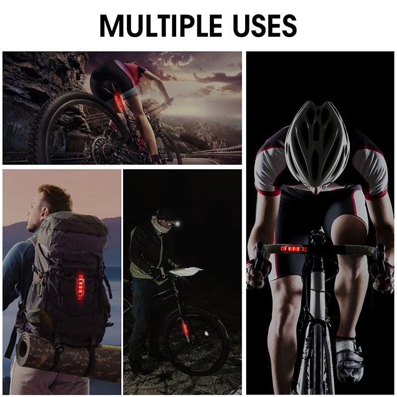 Waterproof Bicycle Rear Light USB Rechargeable LED Tail Light Bike Accessories 4 Mode Cycling Safety Warning Lamp