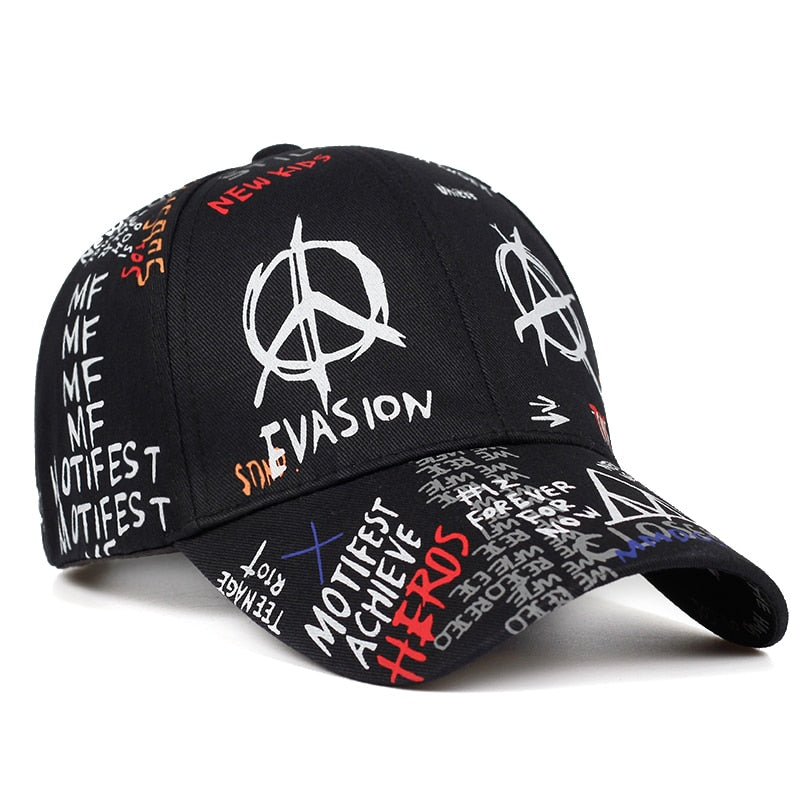 Graffiti printing baseball cap 100%cotton fashion casual hat men and women adjustable sun caps hip hop dad hats