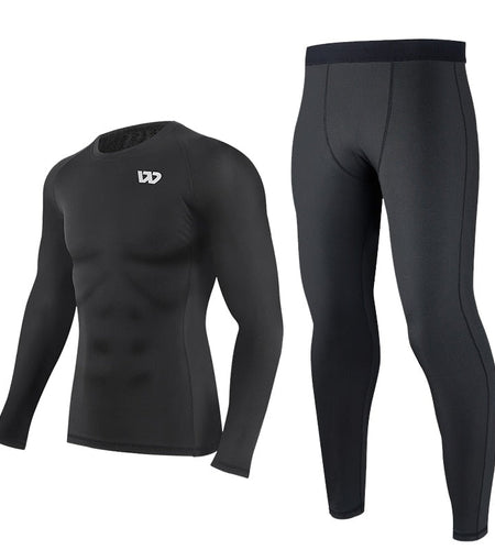 Men's Sports Set Long Sleeves Compression Shirts Top Pants Running Tights Quick Dry Workout Fitness Gym Yoga Suit