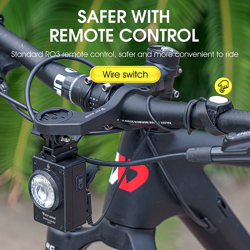 Bike Light Hoisting Headlight With Multifunctional Holder For Garmin Bryton Computer USB Recharge 800LM Flashlight