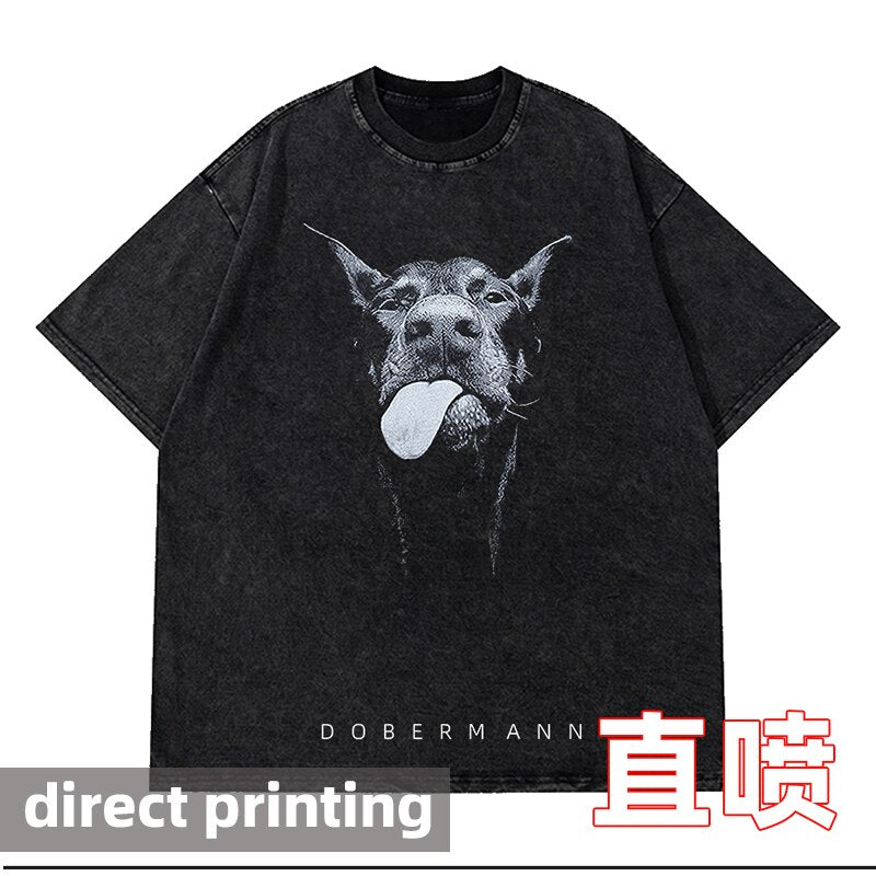 Vintage Washed Tshirts Anime T Shirt  direct printing