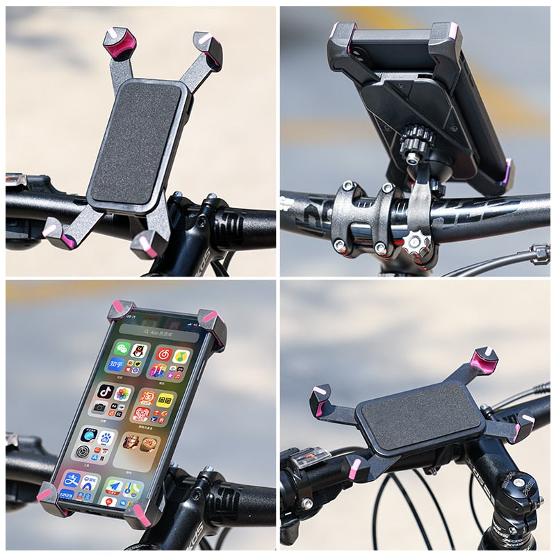 Bicycle Phone Mount 360° View Stable Lockable Cellphone Holder 6.5 Inch GPS Smartphone Bracket Bike Accessories